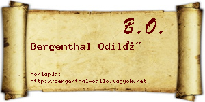 Bergenthal Odiló névjegykártya